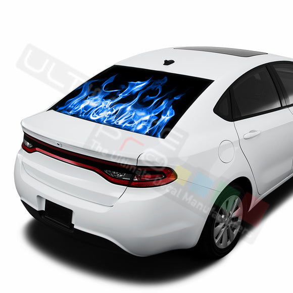 Flames graphics Perforated Decals Dodge Dart 2015 - Present