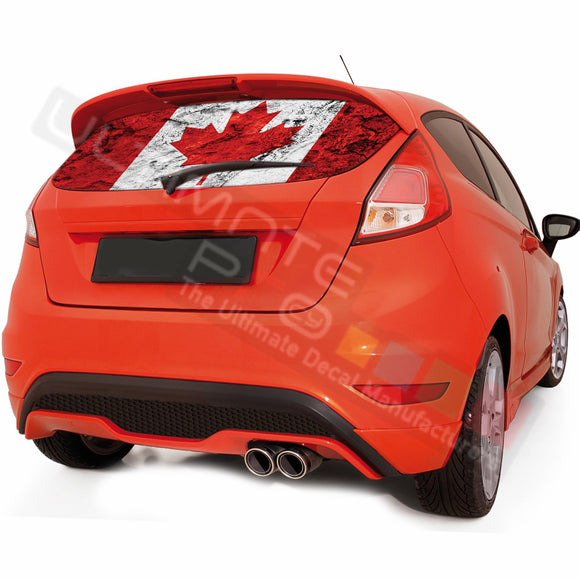 Canada graphics Perforated Decals Ford Fiesta 2008-Present