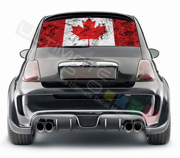 Canada graphics Perforated Decals Fiat 500 Abarth 2007 - Present