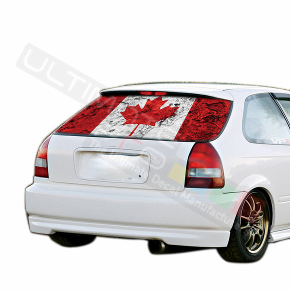 Canada graphics Perforated Decals HONDA civic 1997-Present