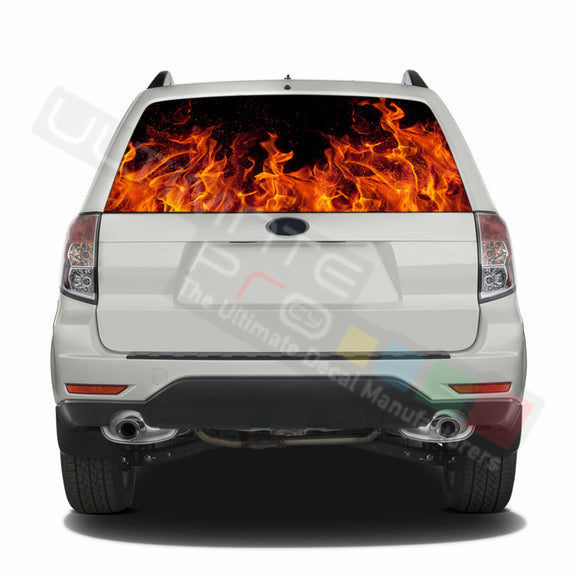 Flames graphics Perforated Decals Subaru Forester 2012 - Present