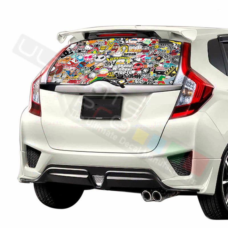 Bomb Skin Perforated Decals stickers compatible with Honda Fit