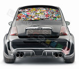 Bomb Skin graphics Perforated Decals Fiat 500 Abarth 2007 - Present