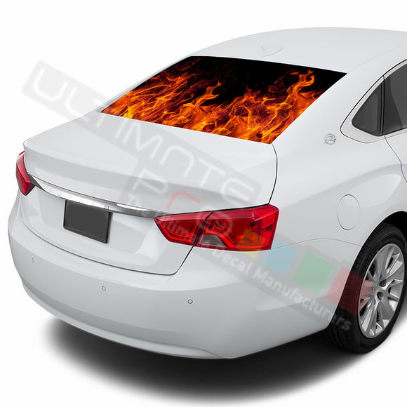 Flames 1 Perforated decal Chevrolet Impala graphics vinyl 2015-Present