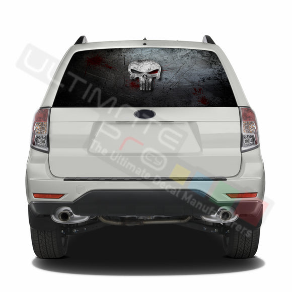 Skull 2 graphics Perforated Decals Subaru Forester 2012 - Present