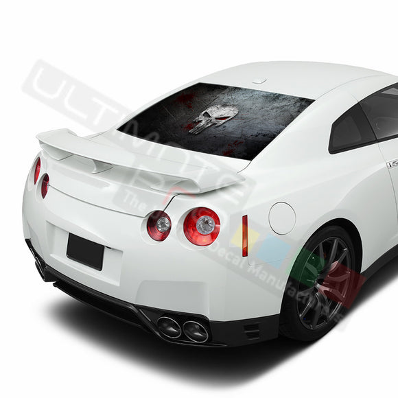 Punisher Skull graphics Perforated Decals Nissan GT-R R35 2007-Present