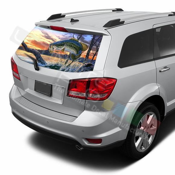Fishing graphics Perforated Decals Dodge Journey 2009 - Present