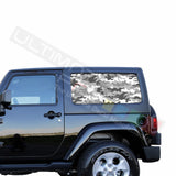 Rear Window White Army Perforated for Jeep Wrangler JL, JK decal 2007 - Present