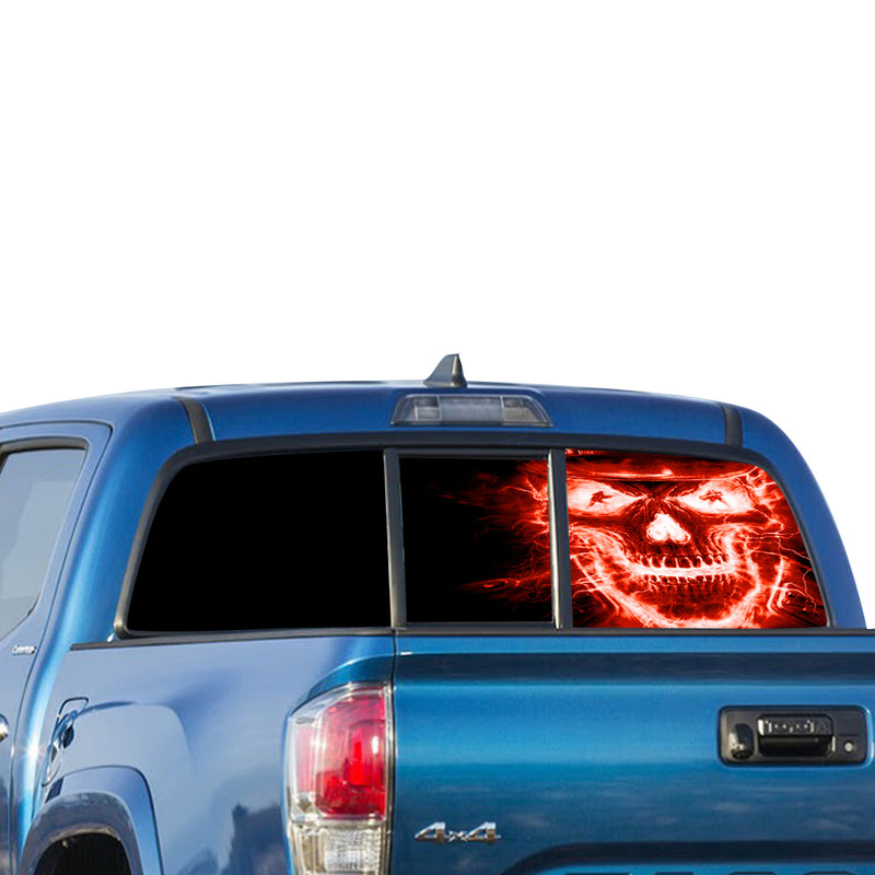 Skull Red Perforated for Toyota Tacoma decal 2009 - Present