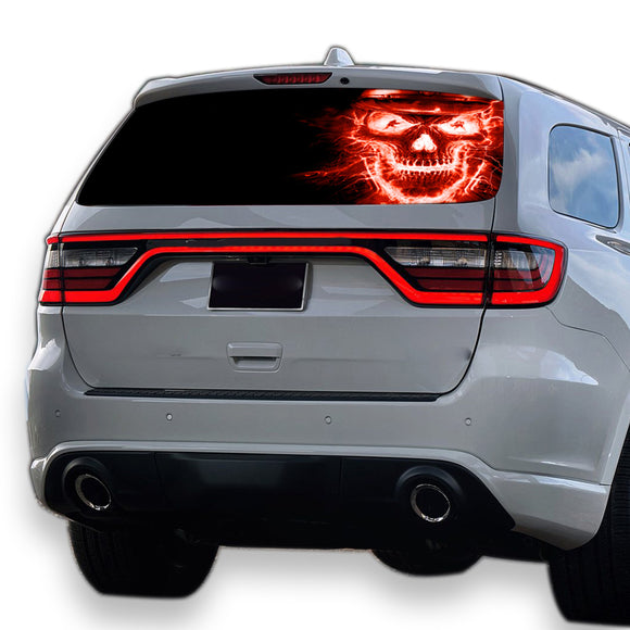 Red Skull Perforated for Dodge Durango decal 2012 - Present