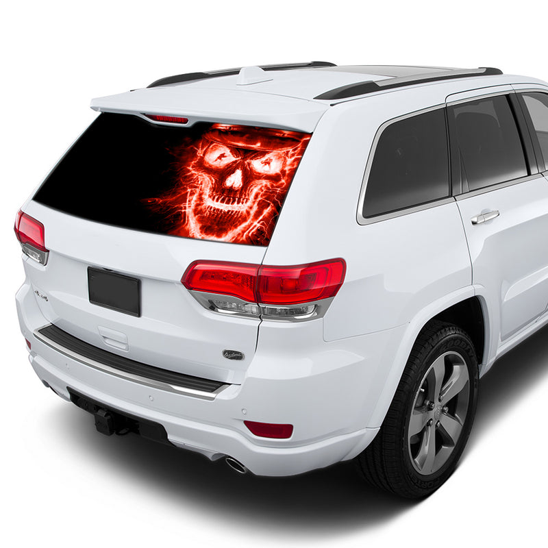 Red Skull Perforated for Jeep Grand Cherokee decal 2011 - Present