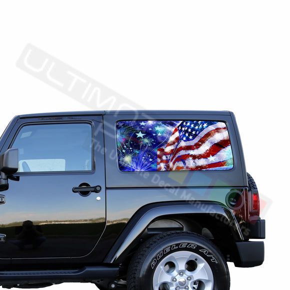 Rear Window USA Stars Perforated for Jeep Wrangler JL, JK decal 2007 - Present