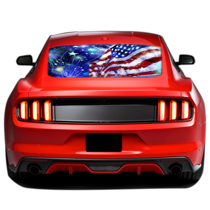 USA Stars Perforated Sticker for Ford Mustang decal 2015 - Present
