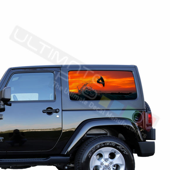 Rear Window Surfing Perforated for Jeep Wrangler JL, JK decal 2007 - Present