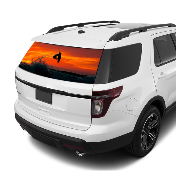 Surfing Rear Window Perforated For Ford Explorer Decal 2011 - Present