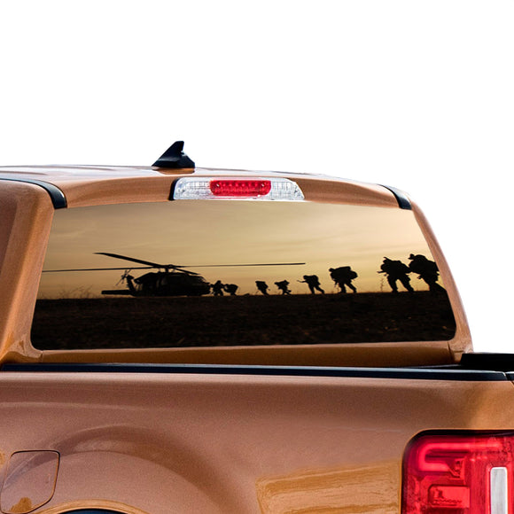Army Helicopter Perforated for Ford Ranger decal 2010 - Present