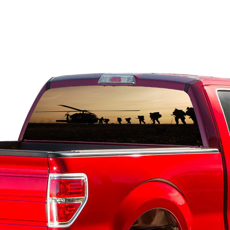 Helicopter Army Perforated for Ford F150 Decal 2015 - Present
