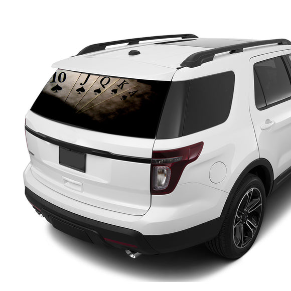 Play Card Rear Window Perforated For Ford Explorer Decal 2011 - Present