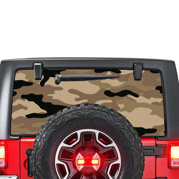 Brown Army Perforated for Jeep Wrangler JL, JK decal 2007 - Present