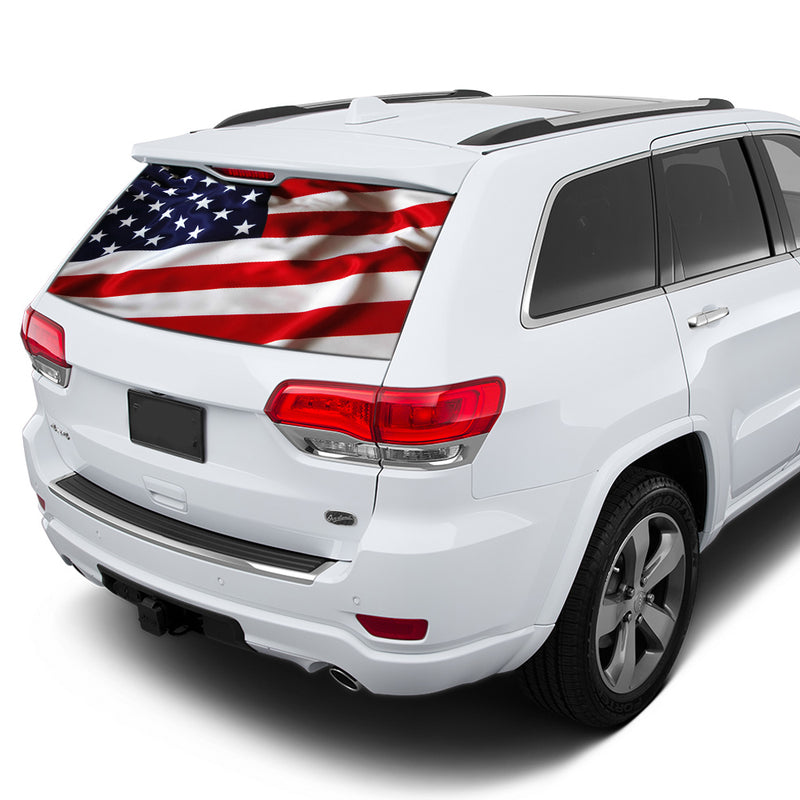 USA Flag Perforated for Jeep Grand Cherokee decal 2011 - Present