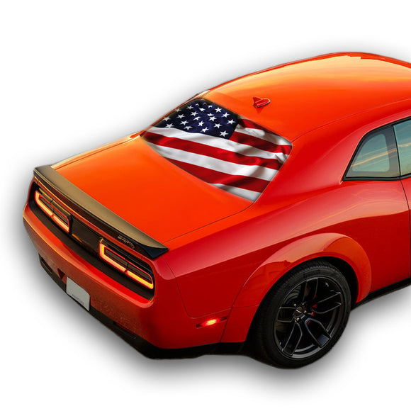 USA Flag Perforated for Dodge Challenger decal 2008 - Present