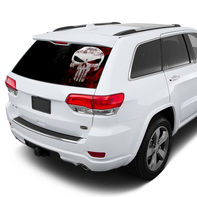 Punisher Skull Perforated for Jeep Grand Cherokee decal 2011 - Present