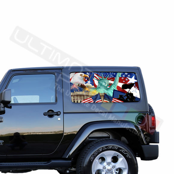 Rear Window New York Perforated for Jeep Wrangler JL, JK decal 2007 - Present