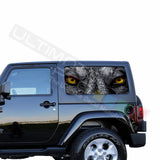 Rear Window Wolf Eyes Perforated for Jeep Wrangler JL, JK decal 2007 - Present