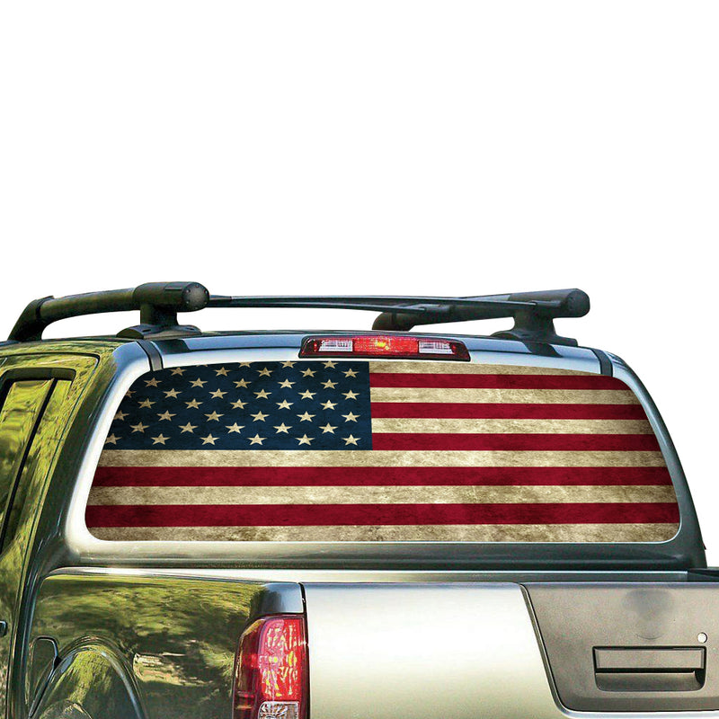USA Flag 1 Perforated for Nissan Frontier decal 2004 - Present