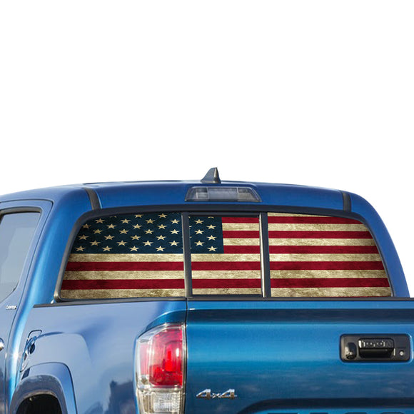 USA Flag Perforated for Toyota Tacoma decal 2009 - Present