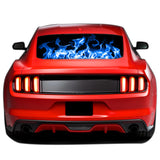 Blue Fire Perforated Sticker for Ford Mustang decal 2015 - Present