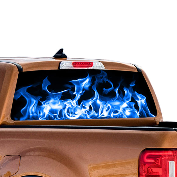 Blue Flames Perforated for Ford Ranger decal 2010 - Present