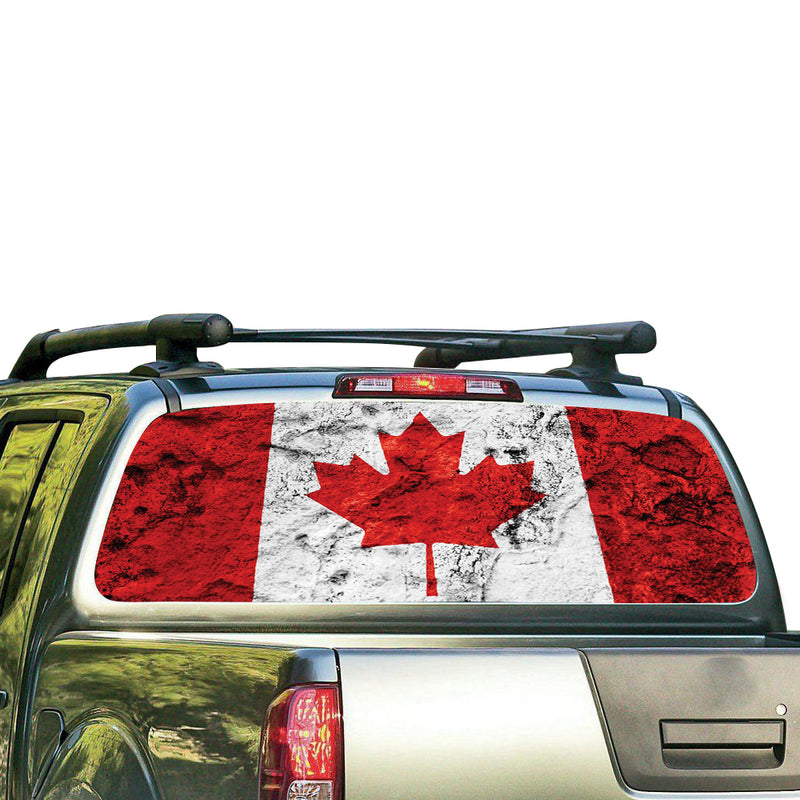 Canada Flag Perforated for Nissan Frontier decal 2004 - Present