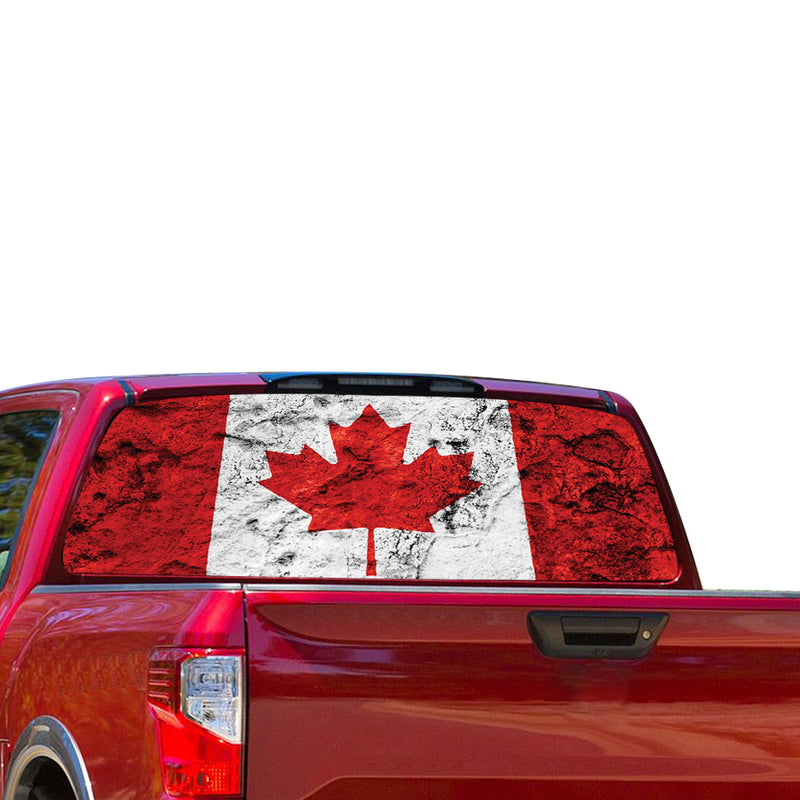 Canada Flag Perforated for Nissan Titan decal 2012 - Present