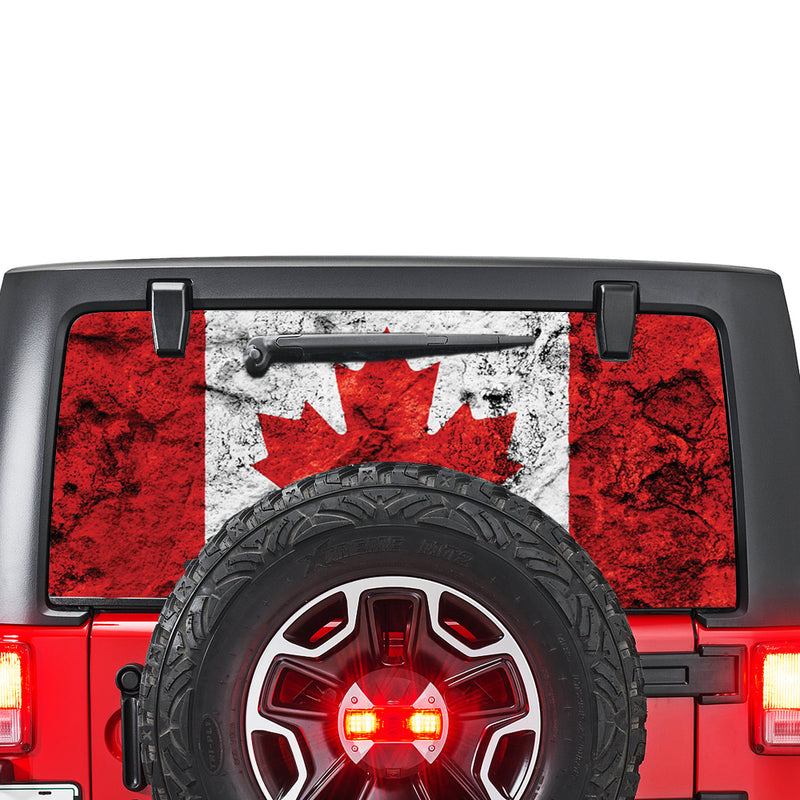 Canada Flag Perforated for Jeep Wrangler JL, JK decal 2007 - Present