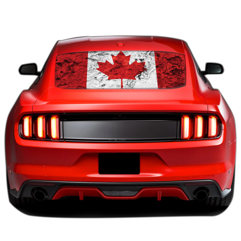 Canada Flag Perforated Sticker for Ford Mustang decal 2015 - Present