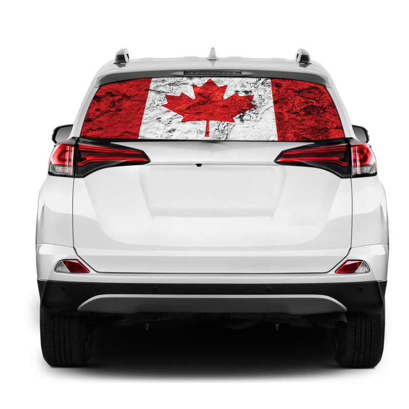 Canada Flag Rear Window Perforated for Toyota RAV4 decal 2013 - Present