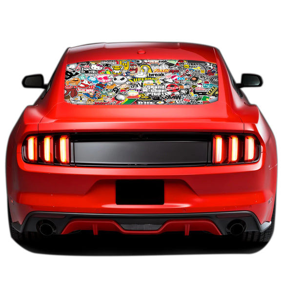 Bomb Skin Perforated Sticker for Ford Mustang decal 2015 - Present