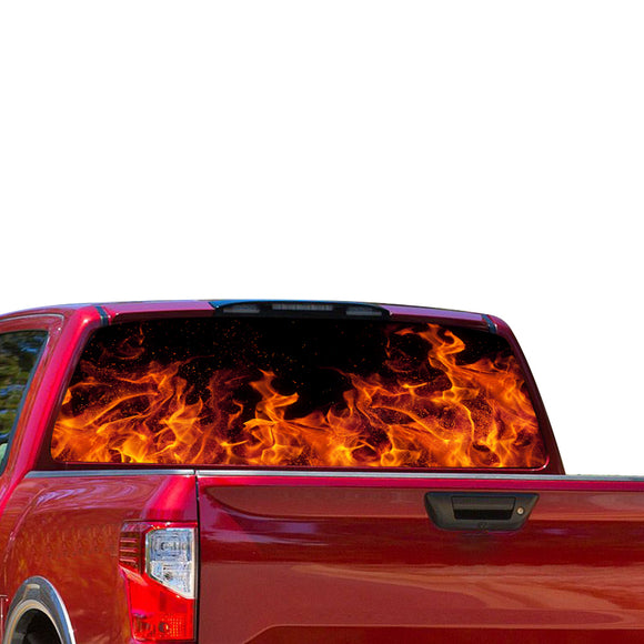 Flames Perforated for Nissan Titan decal 2012 - Present