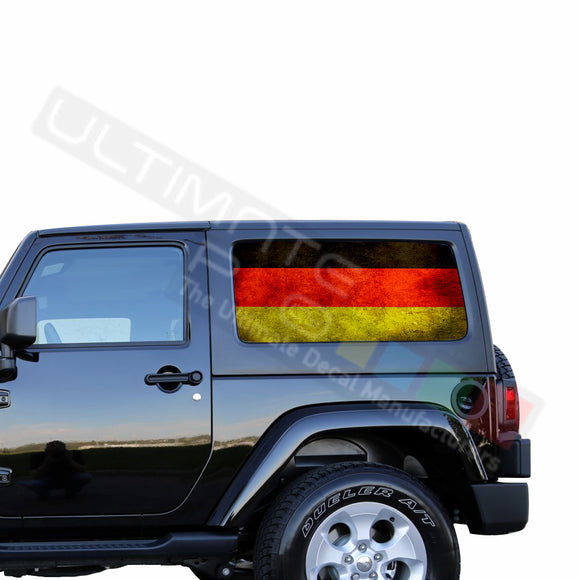 Rear Window Germany Flag Perforated for Jeep Wrangler JL, JK decal 2007 - Present