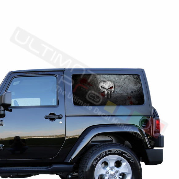 Rear Window Punisher Perforated for Jeep Wrangler JL, JK decal 2007 - Present