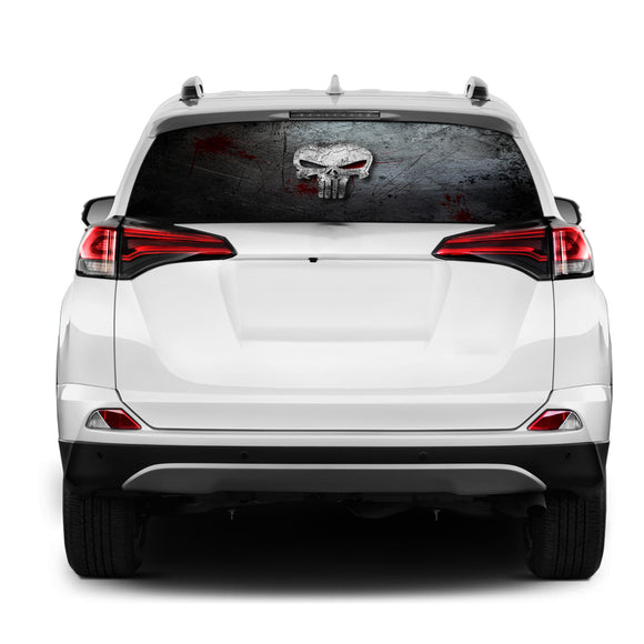 Punisher Skull Rear Window Perforated for Toyota RAV4 decal 2013 - Present