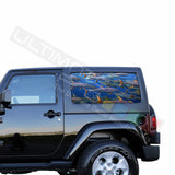 Rear Window Blue Sea Perforated for Jeep Wrangler JL, JK decal 2007 - Present