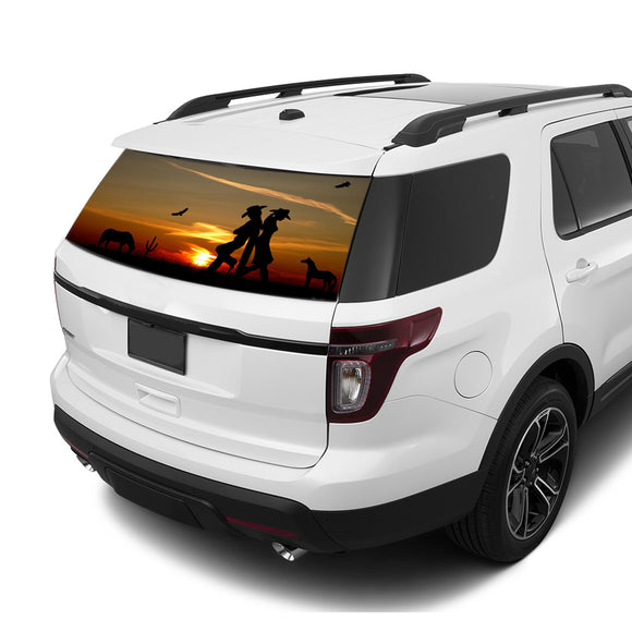 Wild West Rear Window Perforated For Ford Explorer Decal 2011 - Present