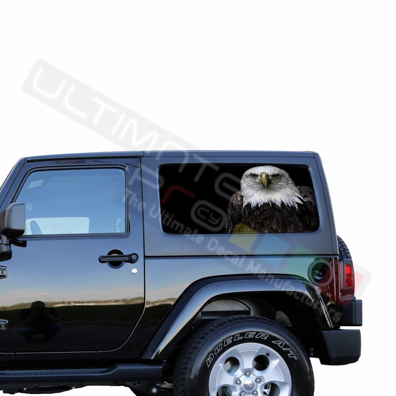 Rear Window Black Eagle Perforated for Jeep Wrangler JL, JK decal 2007 - Present