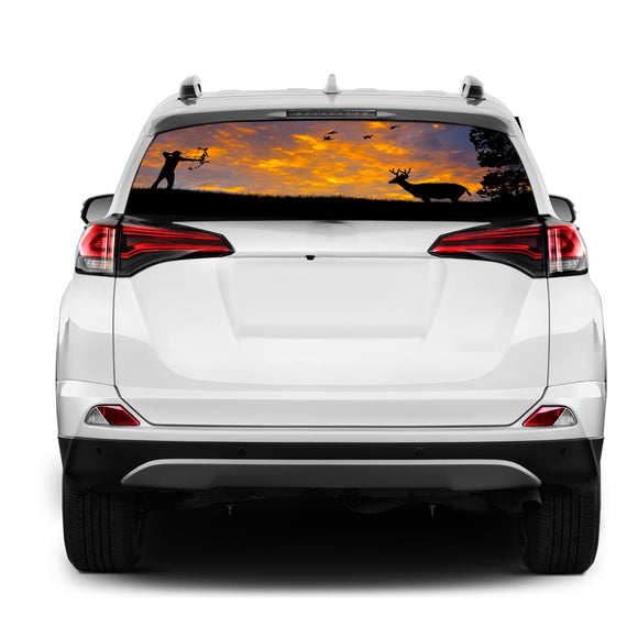 Arrow Hunting Rear Window Perforated for Toyota RAV4 decal 2013 - Present
