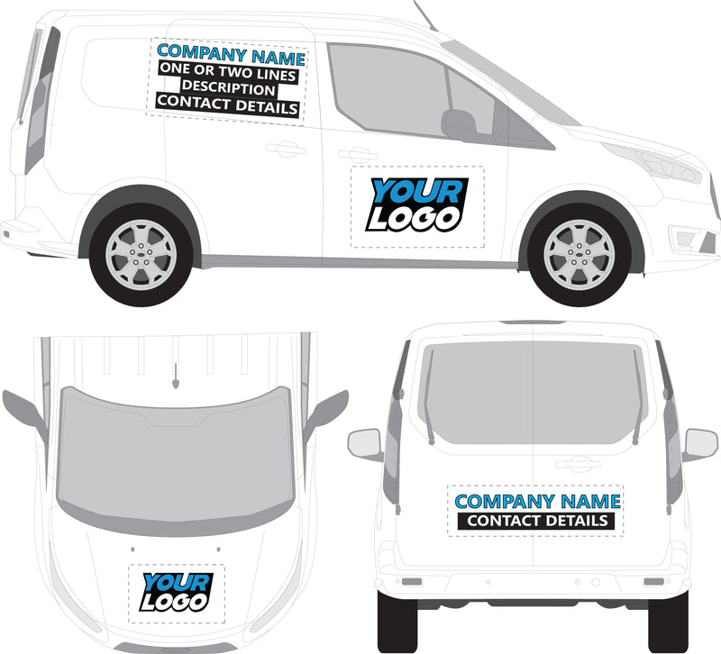 Professional Graphics Package Decals on a Business Small Van Vehicles