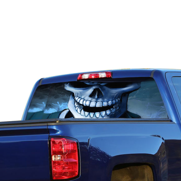 Skull 1 Perforated for Chevrolet Silverado decal 2015 - Present