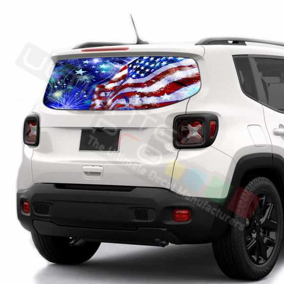4th July Perforated Decals stickers compatible with Jeep Renegade