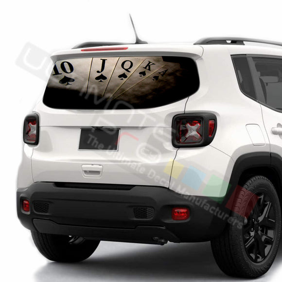 Poker Perforated Decals stickers compatible with Jeep Renegade